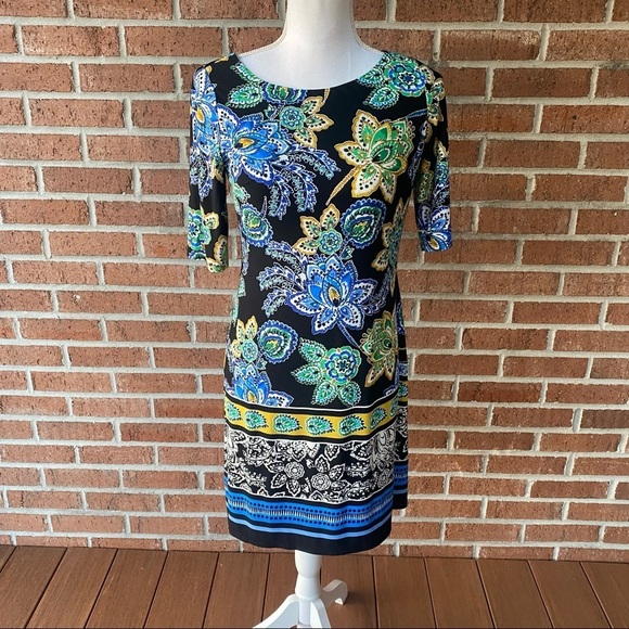 ELIZA J Floral Jersey‎ Shift Dress - Picture 3 of 10